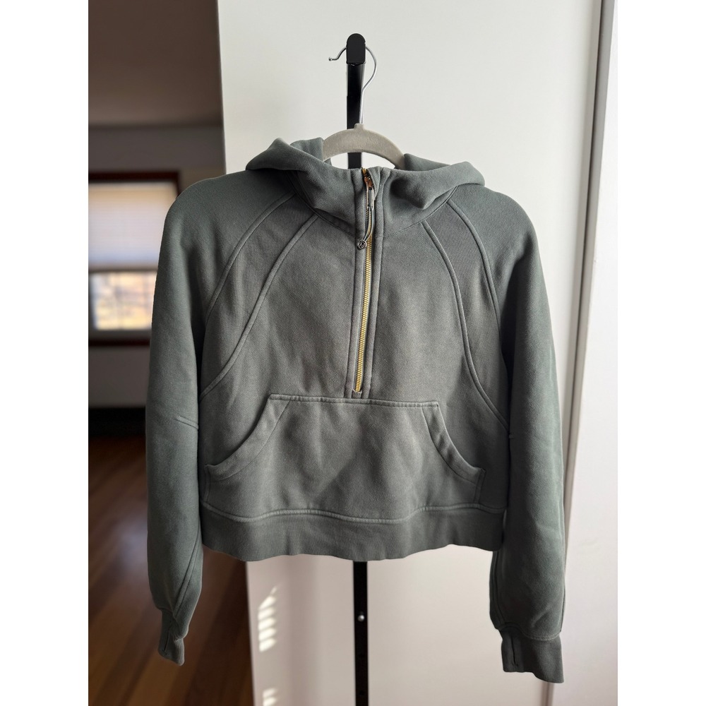 Lululemon Scuba Oversized Half-Zip Hoodie Gold Zip – Size XS/S‎ – Dark Forest